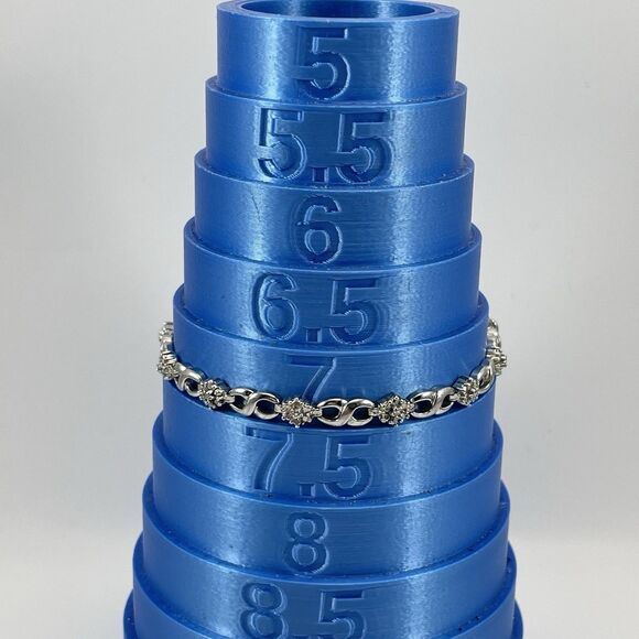 925 Sterling Silver Cubic Zirconia Flower Cluster Tennis Bracelet Timeless - Picture 6 of 7